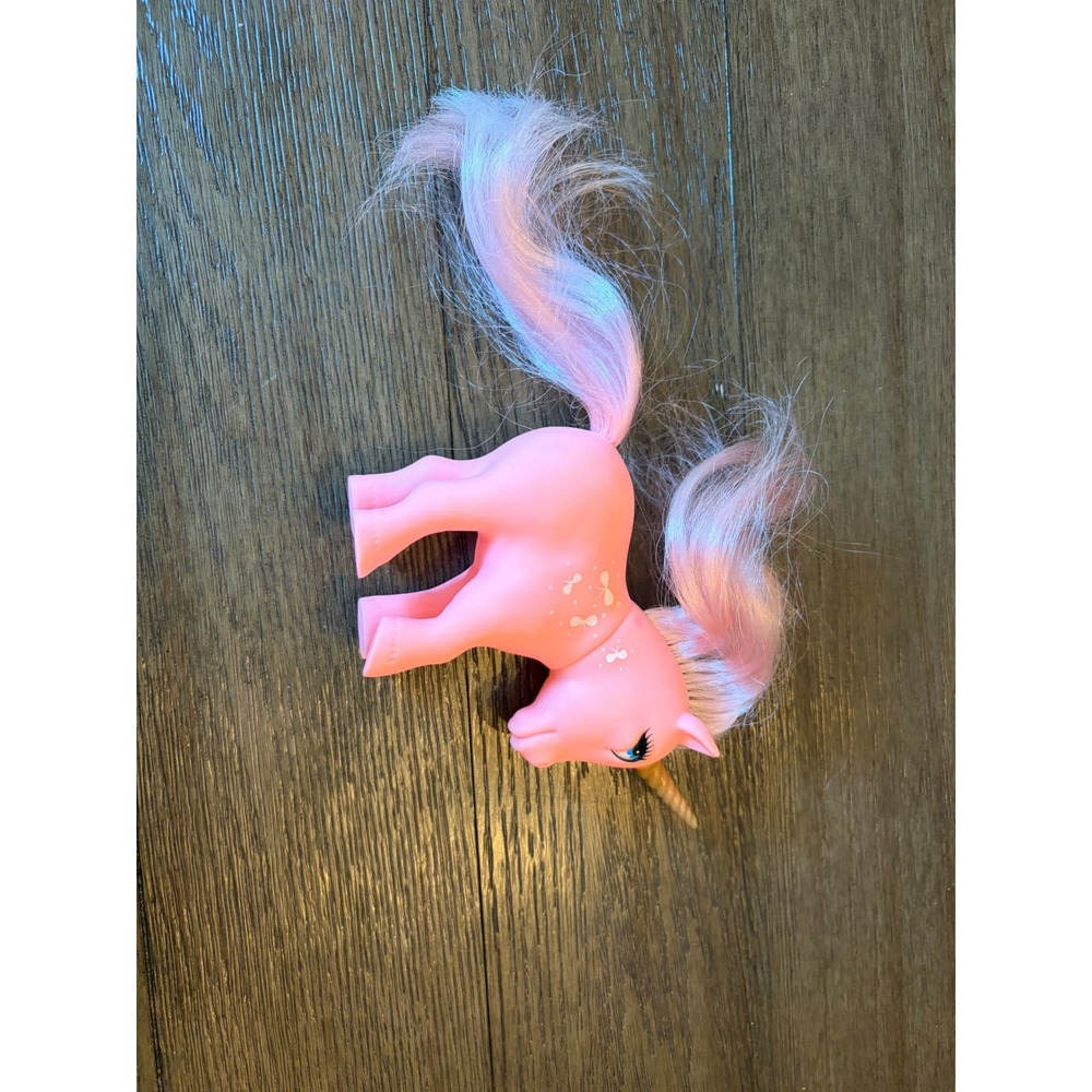 Vintage 1983 Unicorn Pony Toy Kids Small Pink Retro Bow Cutie Mark Hong Kong